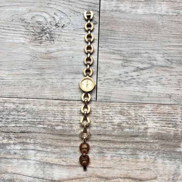 Etienne Aigner Gold Tone Bracelet Watch Classic Round Dress Watch Dainty Antique